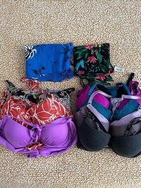 VS |Bikini Village| LVeR Mixed Color Bras & Swim Tops - Purple, Red, Teal, Black